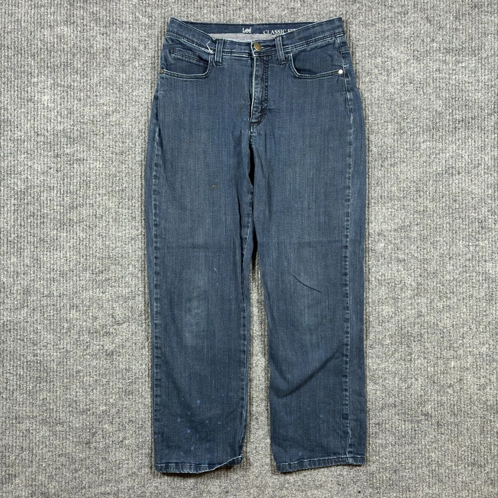Lee Platinum Label Womens Classic Fit Jeans Size 8 Petite Blue Straight Stretch